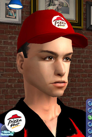 Sims 2 — Pizza Hut Uniforms - Male Cap 1 by SobeSS — These Uniforms go well with the Pizza Hut lot created at the