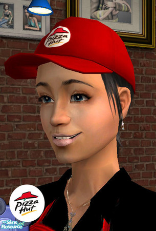 Sims 2 — Pizza Hut Uniforms - Female cap 1 by SobeSS — These Uniforms go well with the Pizza Hut lot created at the