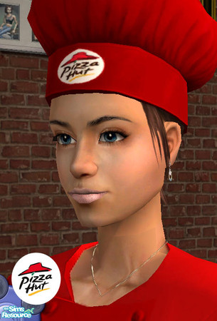 Sims 2 — Pizza Hut Uniforms - Female Chef Hat 3 by SobeSS — These Uniforms go well with the Pizza Hut lot created at the
