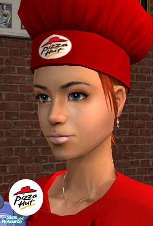 Sims 2 — Pizza Hut Uniforms - Female Chef Hat 2 by SobeSS — These Uniforms go well with the Pizza Hut lot created at the