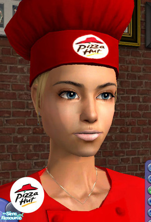 Sims 2 — Pizza Hut Uniforms - Female Chef Hat 1 by SobeSS — These Uniforms go well with the Pizza Hut lot created at the