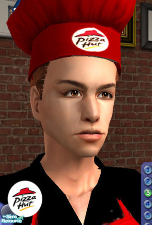 Sims 2 — Pizza Hut Uniforms - Male Chef Hat 2 by SobeSS — These Uniforms go well with the Pizza Hut lot created at the