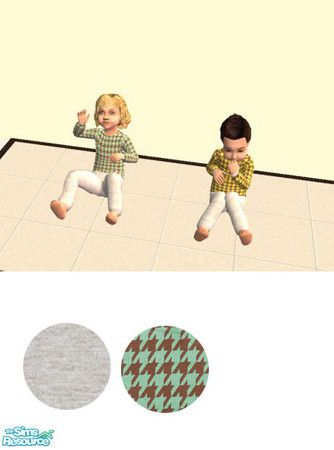 Sims 2 — Houndstooth Babies - GreenishBlue by agaliha5 — 