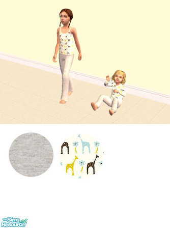 Sims 2 — Summer Pjs - Child - Giraffes by agaliha5 — 