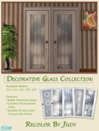 Sims 2 — Judy Sign Door Series 1  - RC02 by judyhugsnoopy — Decorative Glass Collection Door suitable for your Sim House