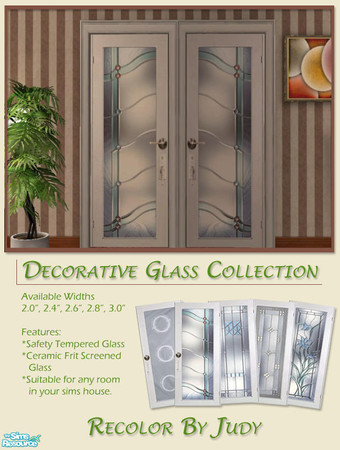 Sims 2 — Judy Sign Door Series 1  - RC01 by judyhugsnoopy — Decorative Glass Collection Door suitable for your Sim House