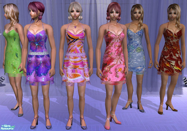 Sims 2 — summer dresses by footzoul — A lovley set of six summer dresses that will make your sims wardrobe sparkle.
