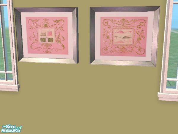 Sims 2 — ShabbyChic babygirl nurseryset1-picture1 by kristiemi — Picture 1 (of 4 handbags)is shown on the left. These