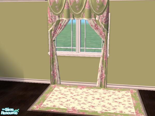 Sims 2 — ShabbyChic babygirl nurseryset1 -curtain by kristiemi — This Curtain can be used as window treatment or as a