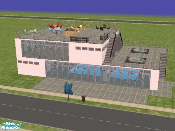 Sims 2 — University Sports Centre by fizzyjim — It has a swimming pool, gym room with equipment and stereo for aerobics