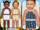 Sims 4 — Infants Blue Nautical Bikini by Pelineldis — Kids fashion clothing: five bikinis for infant girls with nautical