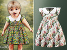 Sims 4 — Infant - Floral dress with rounded collar and flutter sleeves by Garfiel — A sweet infant dress with a full