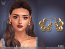 Sims 4 — Thick Floral Hoop Earrings by feyona — Thick Floral Hoop Earrings come with 4 swatches.