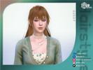 Sims 4 — Half Up Hair with Bangs - Ginko 253 by Daisy-Sims — 21 base colors + 9 ombre colors