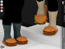 Sims 4 — Shoes KP14- Toddler by KaTPurpura — Comfortable slippers with a hamburger theme
