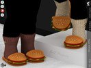 Sims 4 — Shoes KP14- Infant by KaTPurpura — Comfortable slippers with a hamburger theme