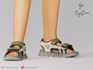 Sims 4 — Child Sport Strap Sandals by FlyStone — Child open-toe sport sandals with adjustable hook-and-loop straps,