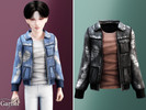 Sims 4 — Child - Worn denim jacket layered with casual shirt by Garfiel — A cool layered top for kids featuring a heavily