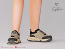 Sims 4 — Child Chunky Lace Up Sneakers by FlyStone — Child low-top chunky sneakers with lace-up closure, paneled upper,