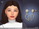 Sims 4 — Broken Heart Gemstone Earrings For Adults And Kids by feyona — Broken Heart Gemstone Earrings For Adults And