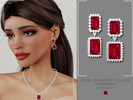Sims 4 — PATREON - Ruby Diamond Calais Earrings by Glitterberryfly — A statement ruby earring with diamonds