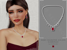 Sims 4 — PATREON - Ruby Diamond Calais Necklace by Glitterberryfly — A statement diamond necklace with ruby gemstone