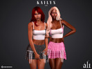 Sims 4 — KAILYN set by ali1 — White Tank Top and Plaid Skirt with bow details
