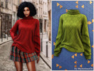 Sims 4 — Cozy cable knit turtleneck sweater by MysteriousOo — Comfortable turtleneck sweater featuring a classic cable