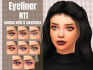 Sims 4 — Eyeliner N1 1 by _alttrait_ — Yet another eyeliner for The Sims 4. Crazy, right? Comes in 8 swatches.