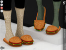 Sims 4 — Shoes KP 1 4- Female by KaTPurpura — Comfortable slippers with a hamburger theme