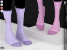 Sims 4 — Socks KP 0 6- Female by KaTPurpura — Mid-calf socks in solid colors and polka dot patterns
