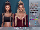 Sims 4 — Jamelia Hairstyle by Anto — Long dreadlock hairstyle with bun