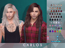 Sims 4 — Carlos Hairstyle by Anto — Long voluminous messy side parted hairstyle
