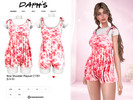 Sims 4 — Bow Shoulder Playsuit by Daph's — A cute and feminine playsuit featuring delicate floral patterns and bow-tied