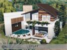 Sims 4 — Dilay - No CC by Rirann — Dilay is a contemporary house with outdoor lounge area