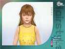 Sims 4 — Half Up Hair with Bangs for Children by Daisy-Sims — 21 base colors + 9 ombre colors