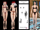 Sims 4 — Female tattoo 1 5 by Simmer_creator9 — Have 5 different variations. Teen - Elder Can be used on Alpha skin