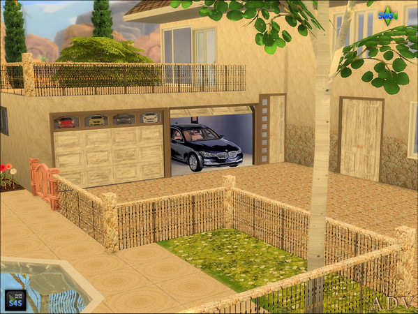 Sims 4 — ADV_Mabra_s4DoorSet27_garagedoorclosed by MABRA2 — A set of double and single front door and closed and open