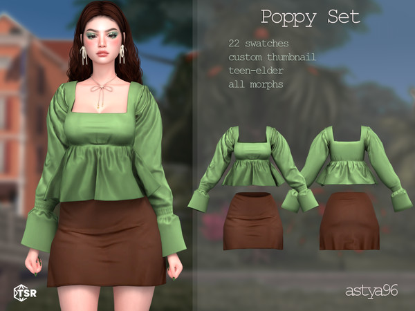 Sims 4 — Poppy Set by astya96cc — 22 swatches