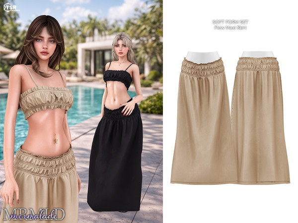 Sims 4 — MERMALADE Flow Maxi Skirt MC669 by Mermalade — New Mesh