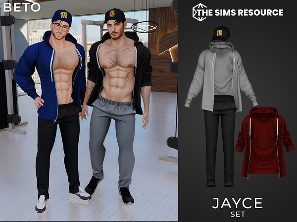 Sims 4 — By Beto - Jayce (Top V1) by Beto_ae0 — Sexy men's sportswear outfit, with a baseball cap