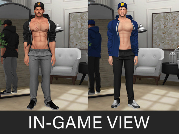 Sims 4 — By Beto - Jayce (Pants V1) by Beto_ae0 — Sexy men's sportswear outfit, with a baseball cap