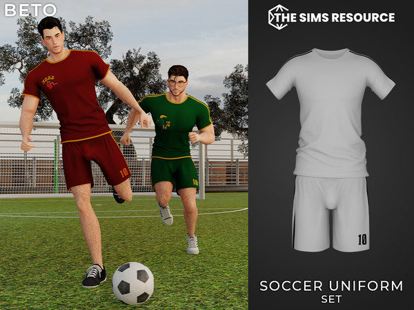 Sims 4 — Soccer Uniform - Set by Beto_ae0 — Youth soccer uniform, perfect for college, enjoy it!
