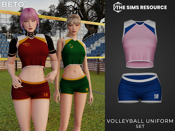 Sims 4 — Volleyball Uniform - Set by Beto_ae0 — Perfect women's volleyball uniform for young people, enjoy it!