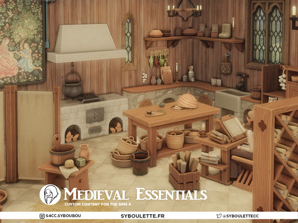 Sims 4 — Medieval Essentials - Privacy Screen by Syboubou — Medieval Essentials is a functional set made for immersive