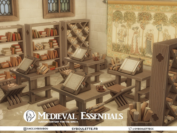 Sims 4 — Medieval Essential - Rudimentary shower by Syboubou — Medieval Essentials is a functional set made for immersive