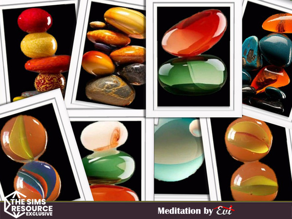 Sims 4 — Meditation by evi — Wall art with relaxing colouful themes in absolute balance.