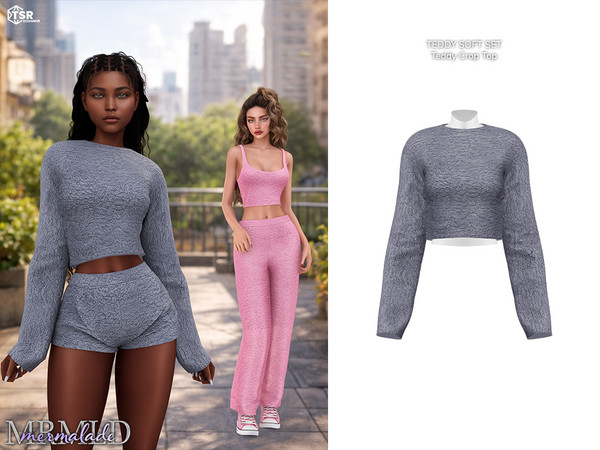Sims 4 — MERMALADE Teddy Crop Top MC670 by Mermalade — New Mesh