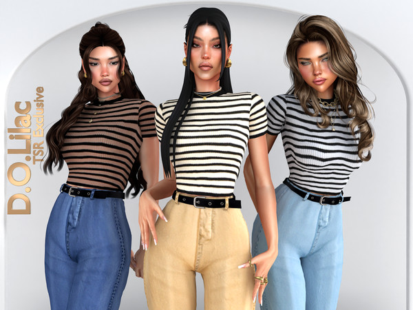 Sims 4 — Urban Ease Set DO170 Top 2227 by DOLilac — Includes: (Top + Bottom)