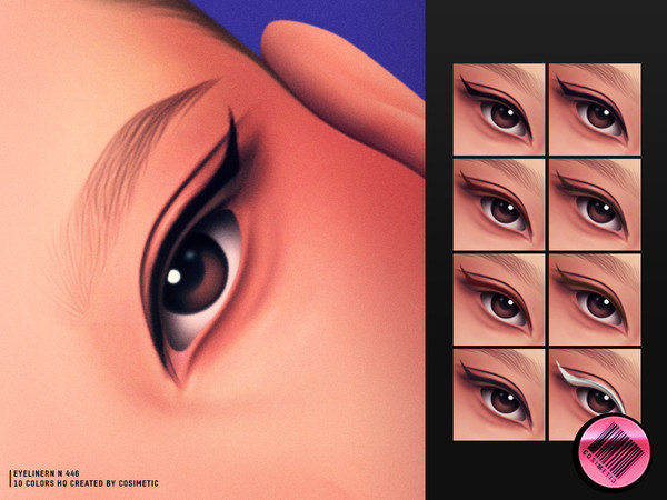 Sims 4 — Velour Flick Eyeliner by cosimetic — Velour Flick Eyeliner N446 Velour Flick Eyeliner blends a sharp, elongated
